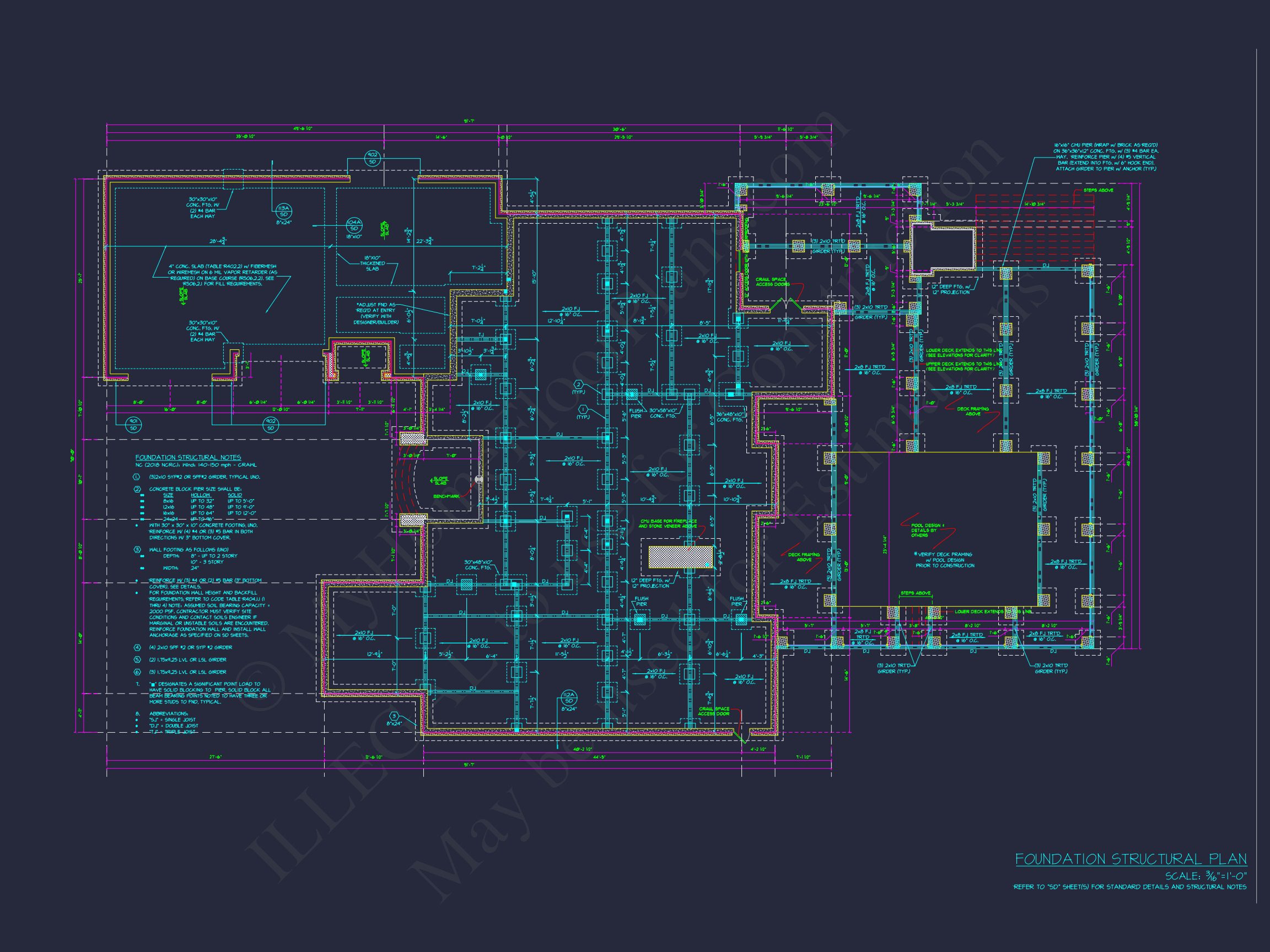 Custom house Plan with 2-story CAD Blueprint and Designs