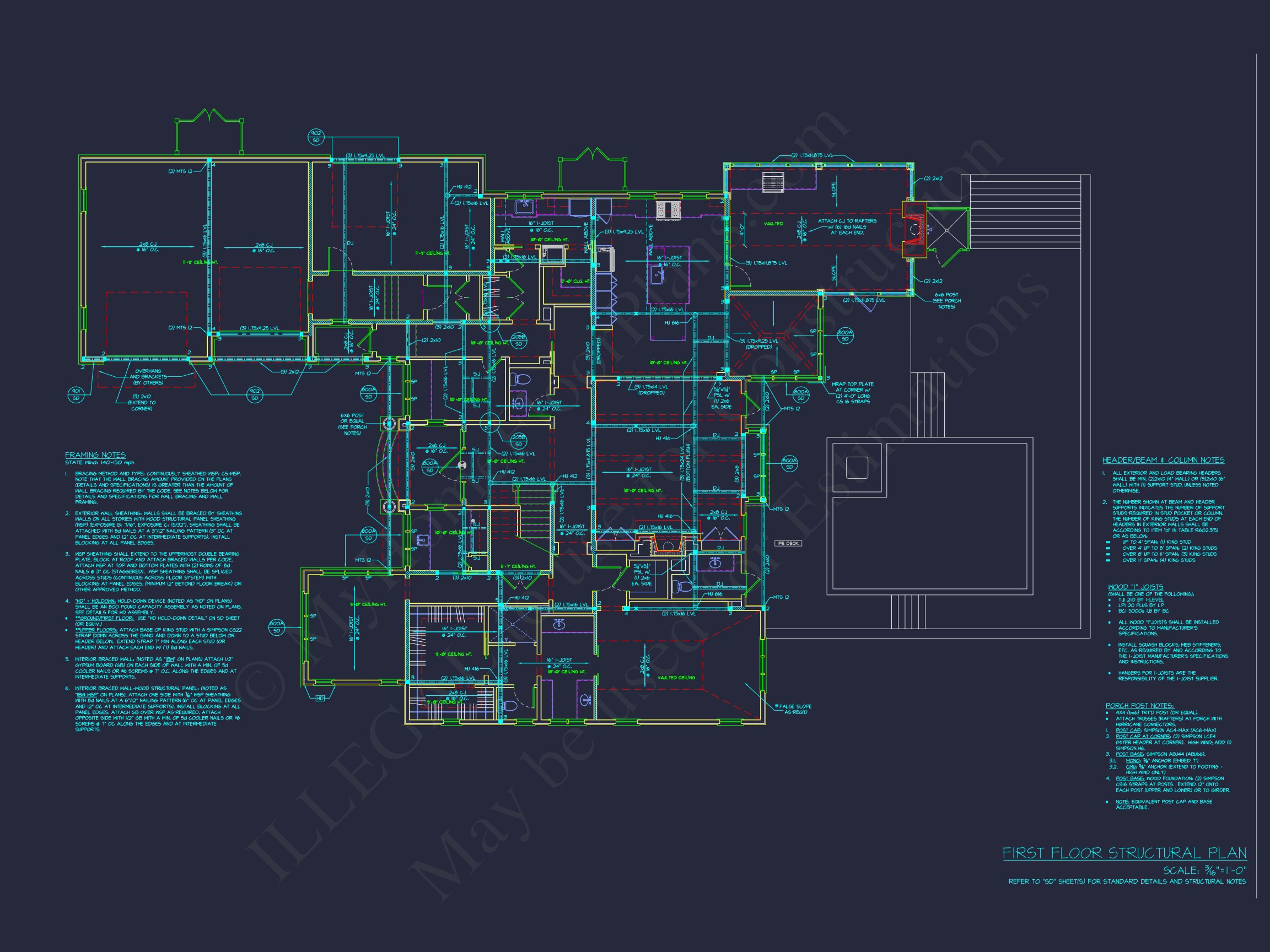Custom house Plan with 2-story CAD Blueprint and Designs