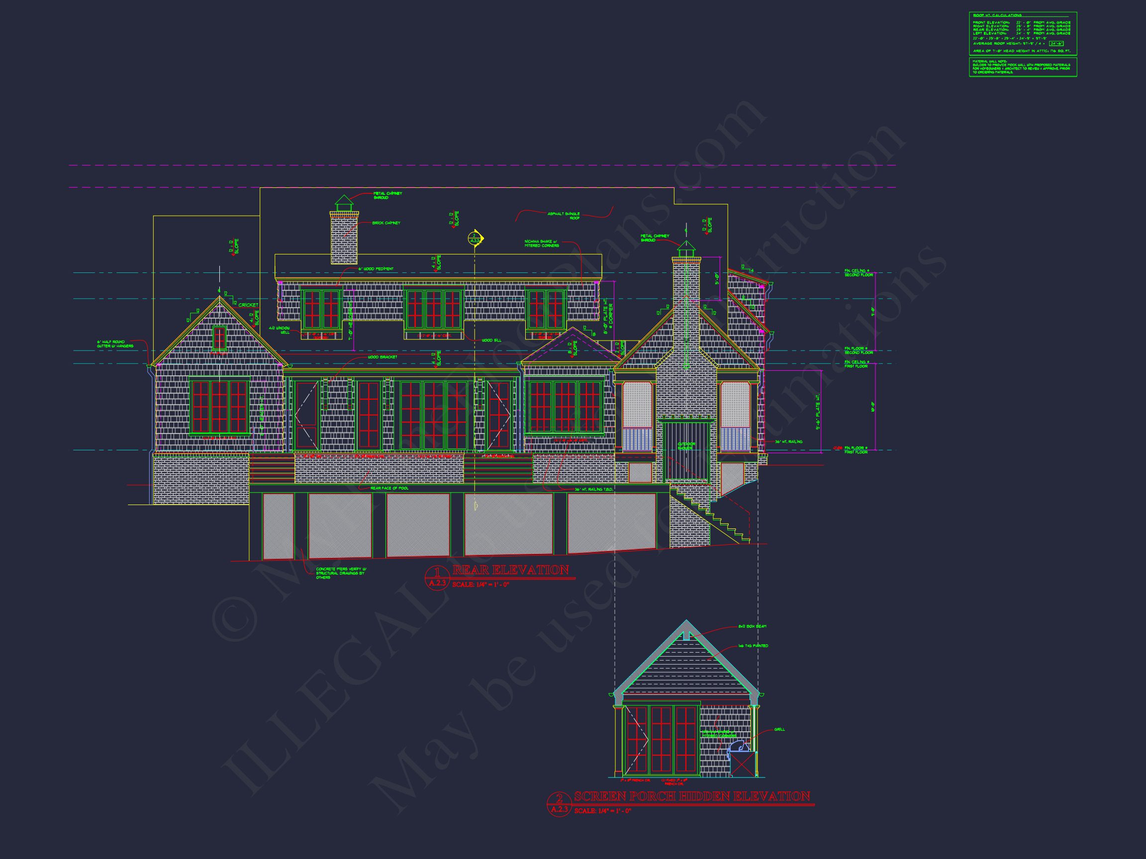 Custom house Plan with 2-story CAD Blueprint and Designs