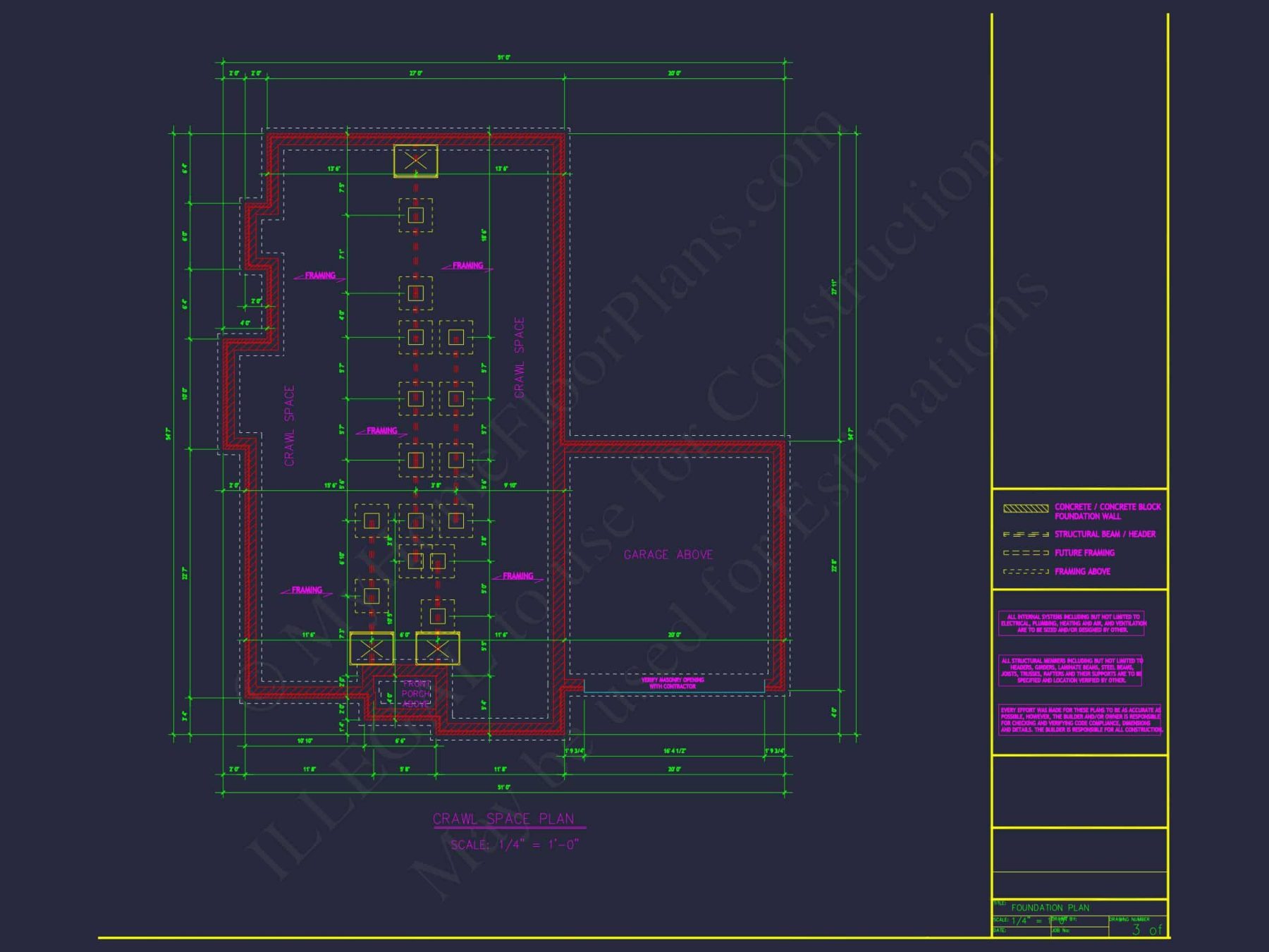 Custom house Plan with 3 Bedrooms, CAD Floor Designs & Blueprint