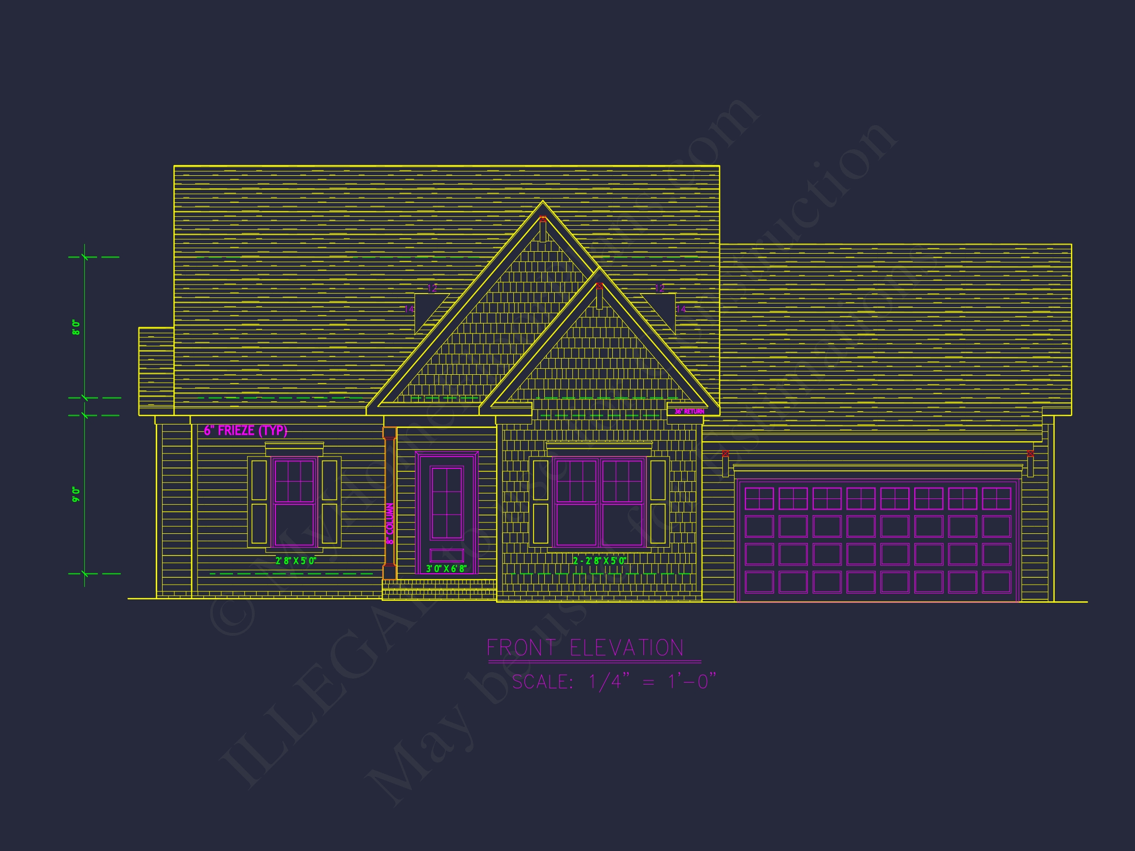 Custom Home Plan with 3 Bedrooms,CAD Floor Designs & Blueprint