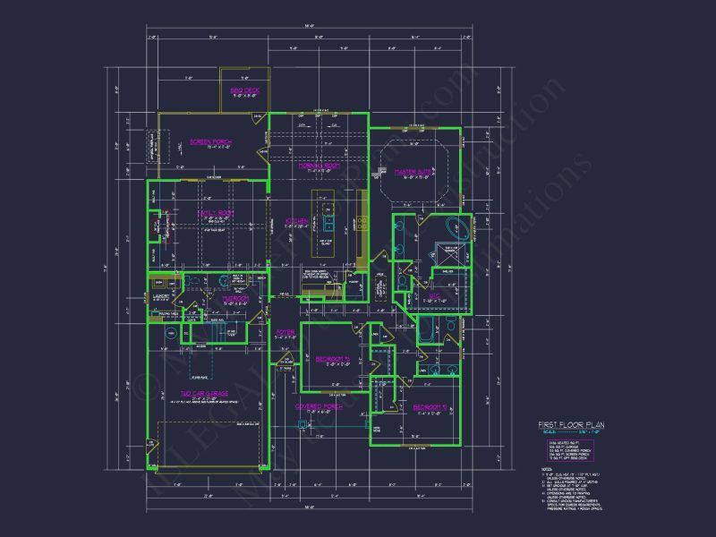 Custom house Plan with 3 Beds, 3.5 Baths, and CAD Designs