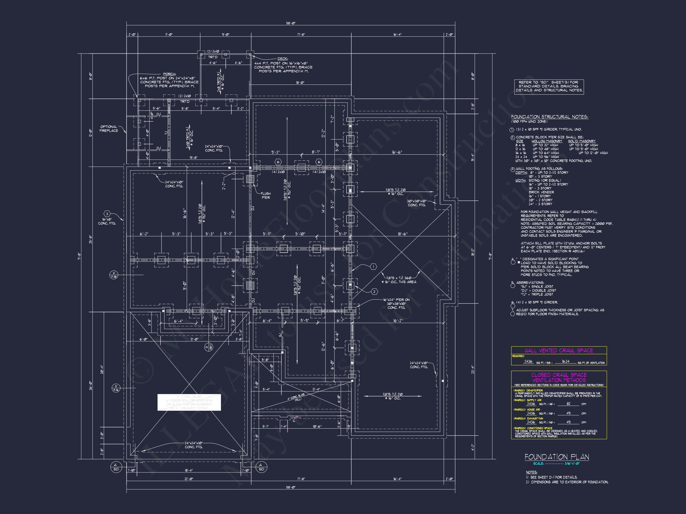 Custom Home Plan with 3 Beds,3.5 Baths,and CAD Designs