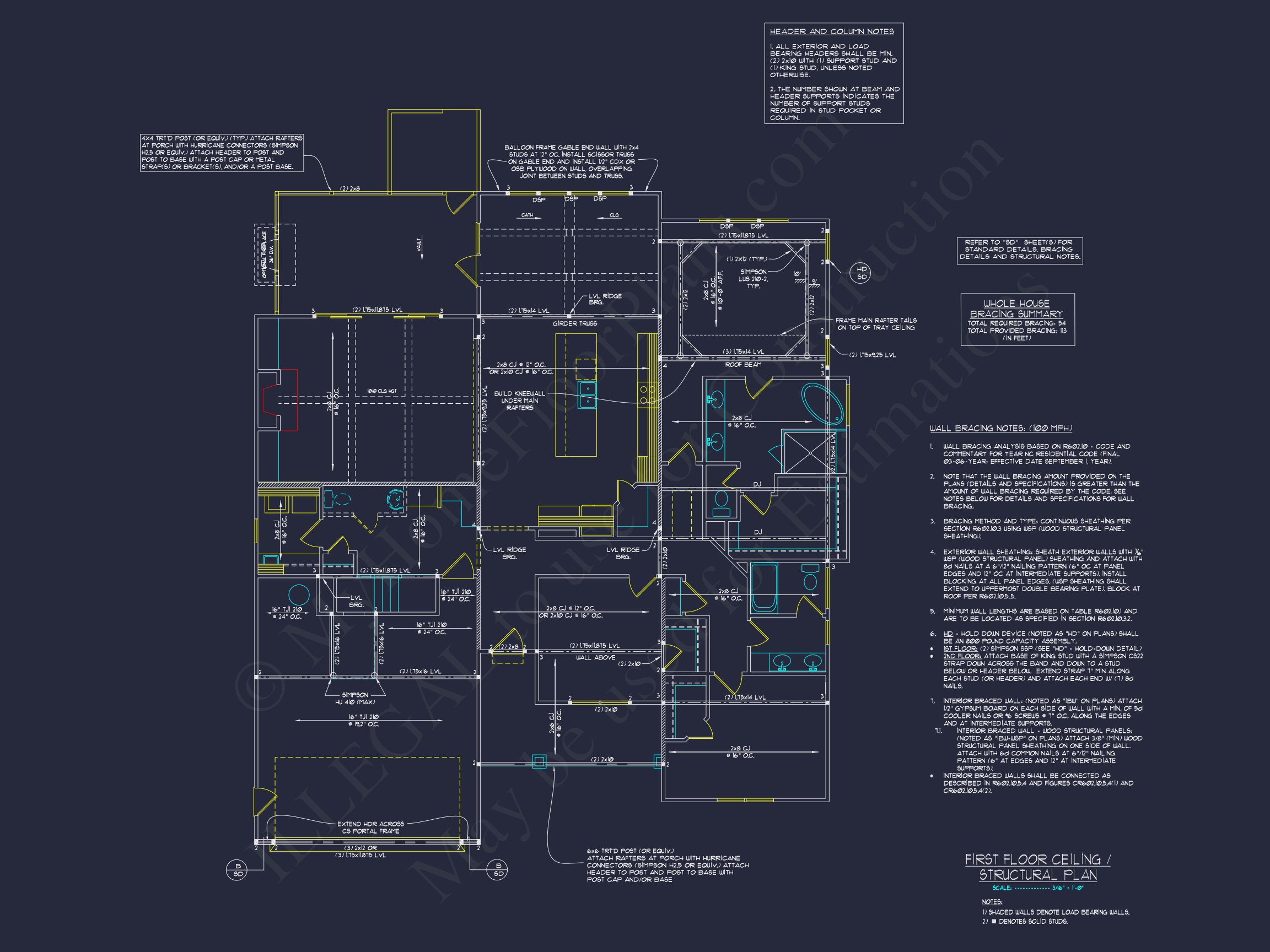 Custom Home Plan with 3 Beds,3.5 Baths,and CAD Designs