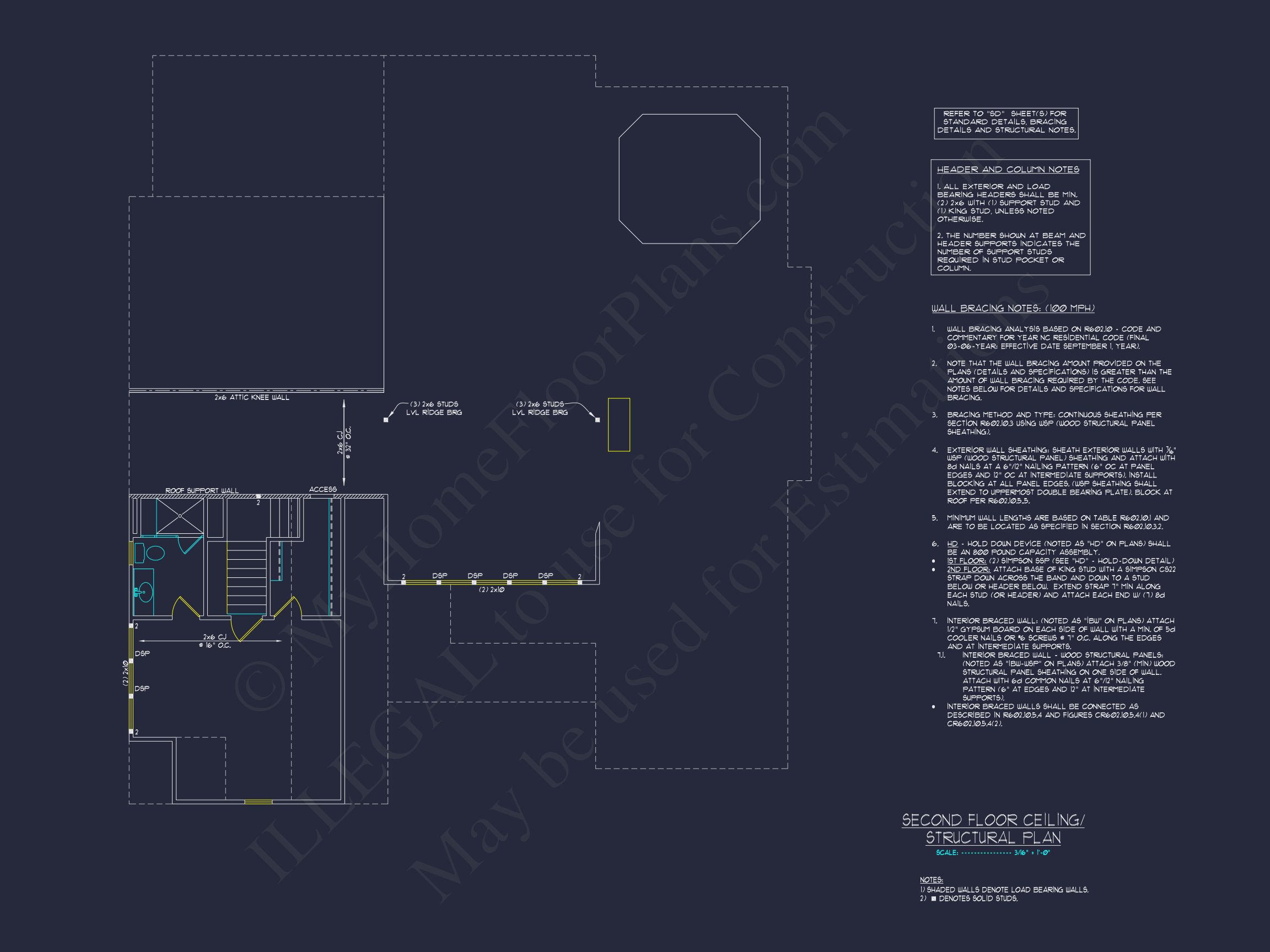 Custom Home Plan with 3 Beds,3.5 Baths,and CAD Designs