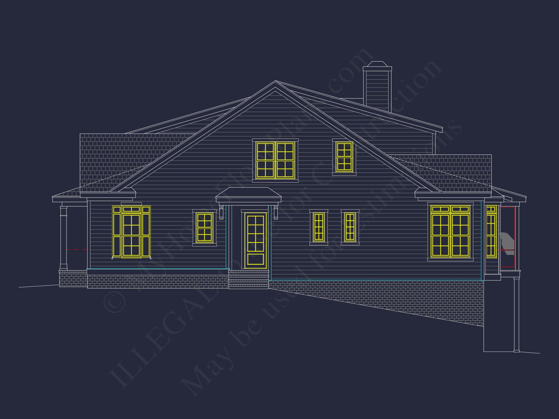 Custom Home Plan with 3 Floors – CAD Architectural Designs