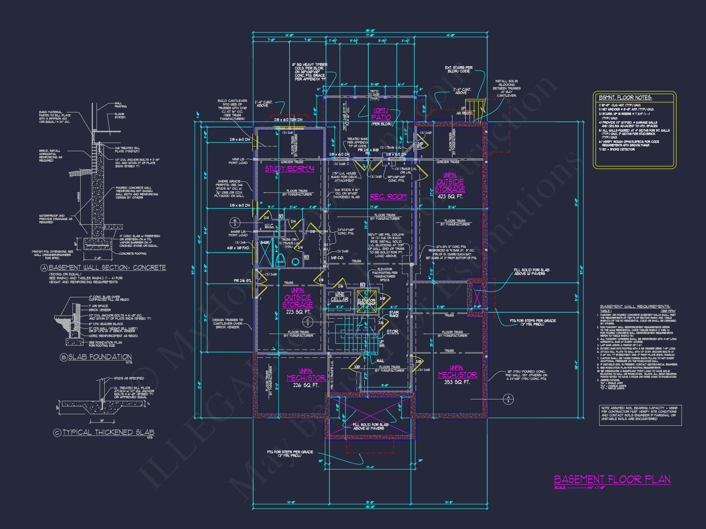 Custom Home Plan with 3 Floors – CAD Architectural Designs