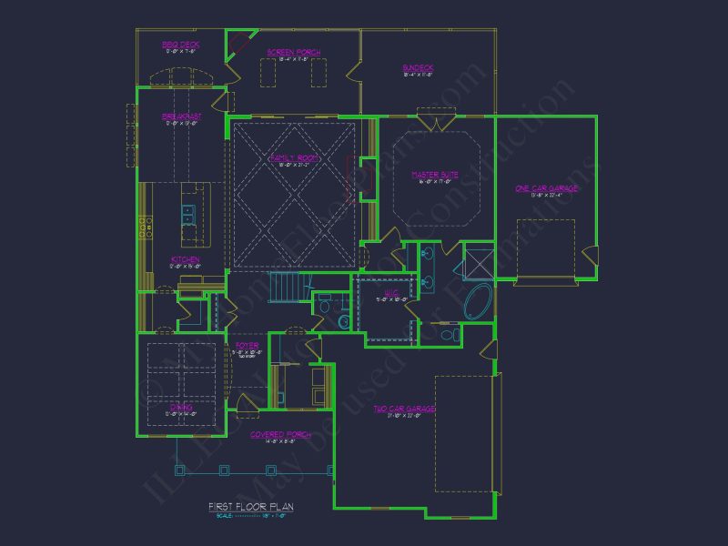 Custom house Plan with 3 Floors, CAD Blueprint & Features