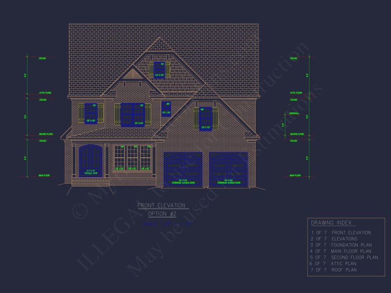 Custom house Plan with 4 Bedrooms and 2 Garage Bays