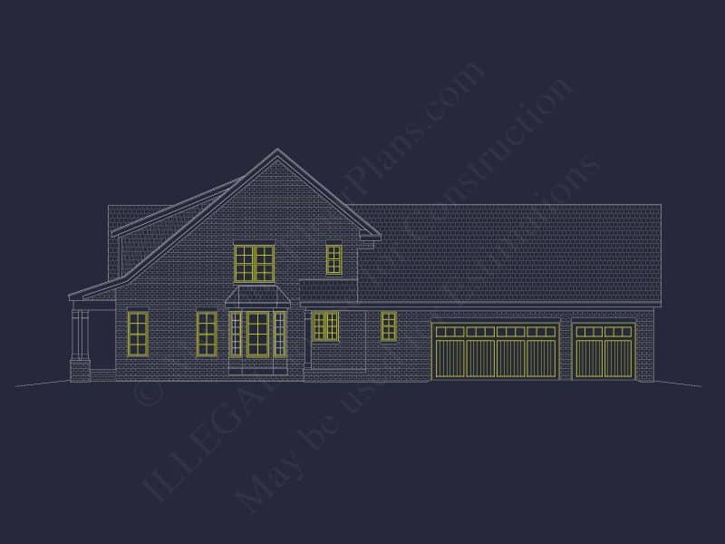 Custom house Plan with 4 Bedrooms, CAD Blueprints & Designs