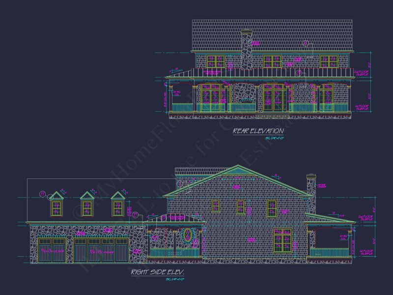 Custom house Plan with 4 Beds, 4.5 Baths & Detailed CAD Designs