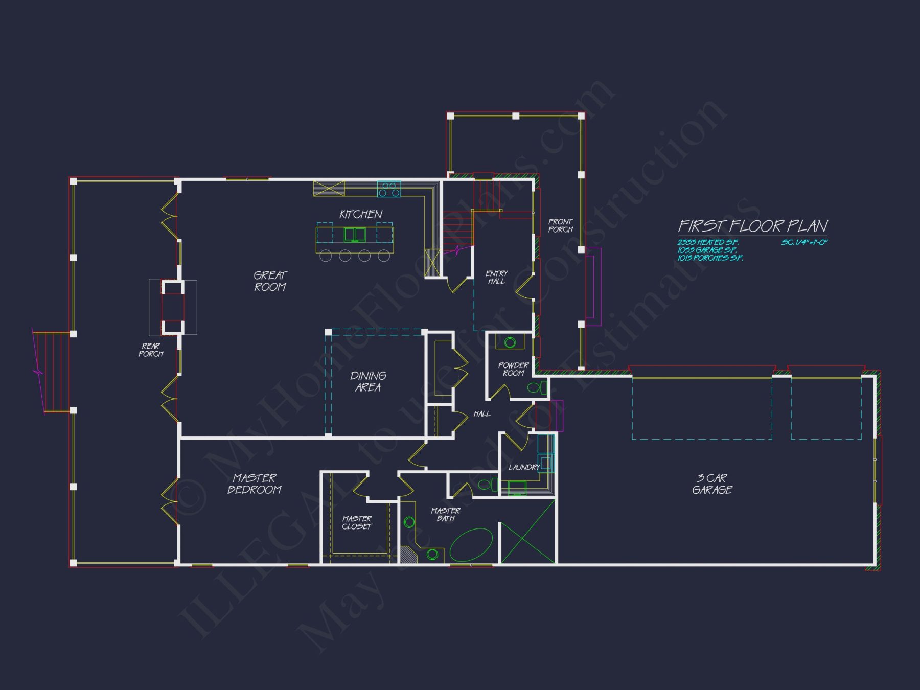 Custom house Plan with 4 Beds, 4.5 Baths & Detailed CAD Designs