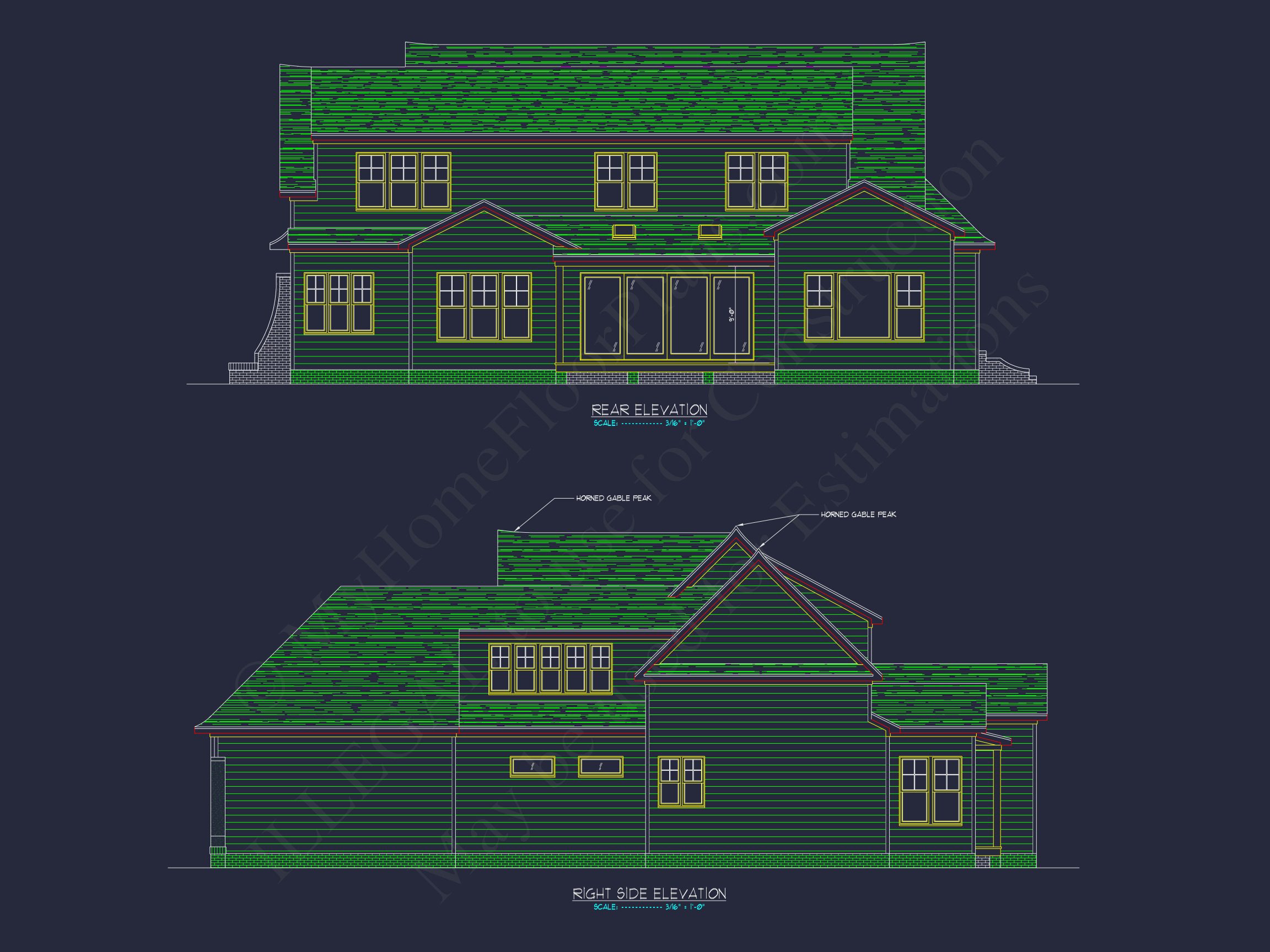 Custom house Plan with 4 Beds,CAD Blueprint,and Features