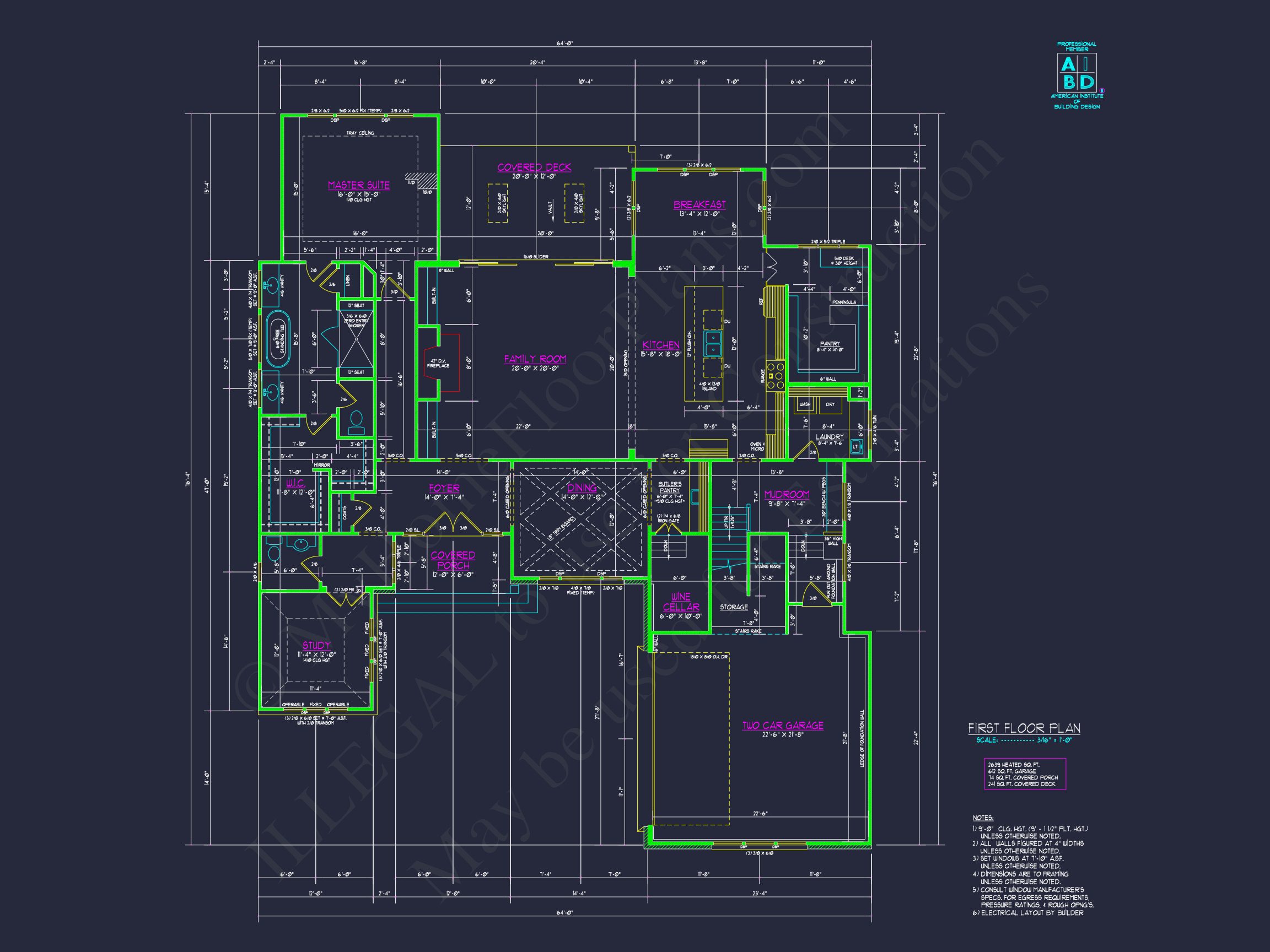 Custom house Plan with 4 Beds,CAD Blueprint,and Features