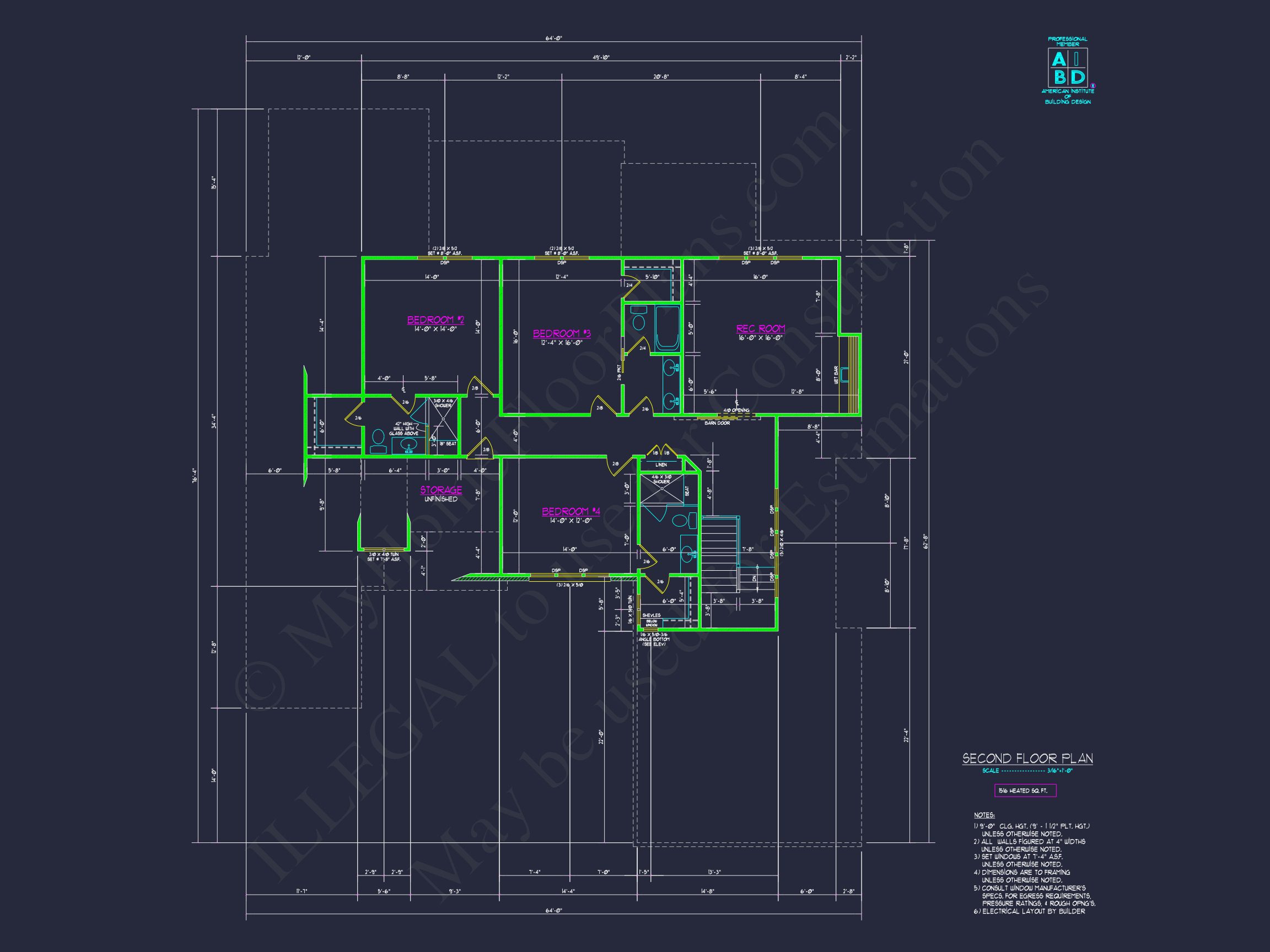 Custom house Plan with 4 Beds,CAD Blueprint,and Features