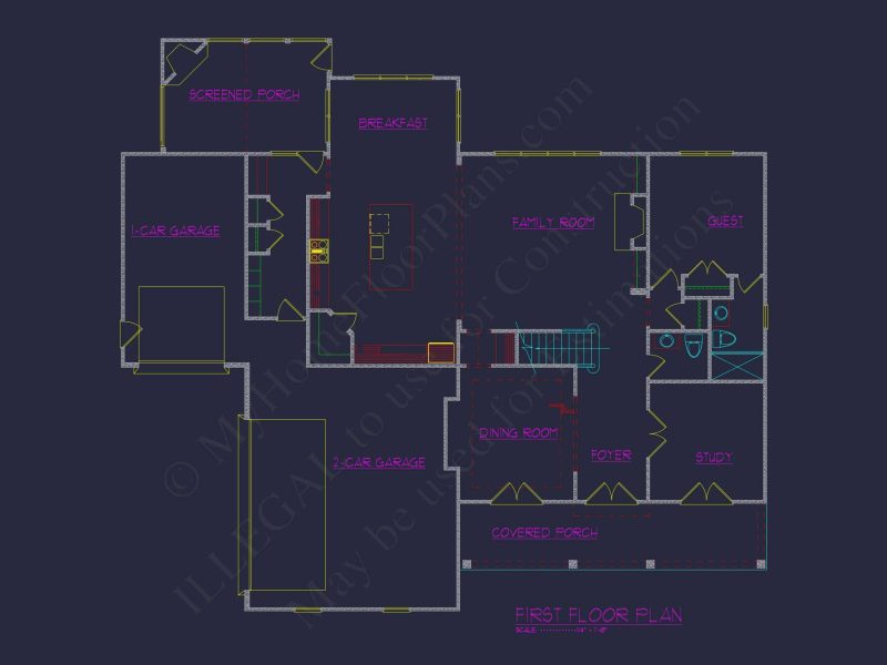 Custom house Plan with 5 Beds, Open Floor Plan & CAD Designs