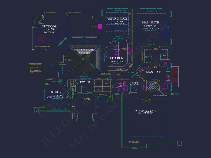 Custom house Plan with Luxury Design Features and CAD Blueprints