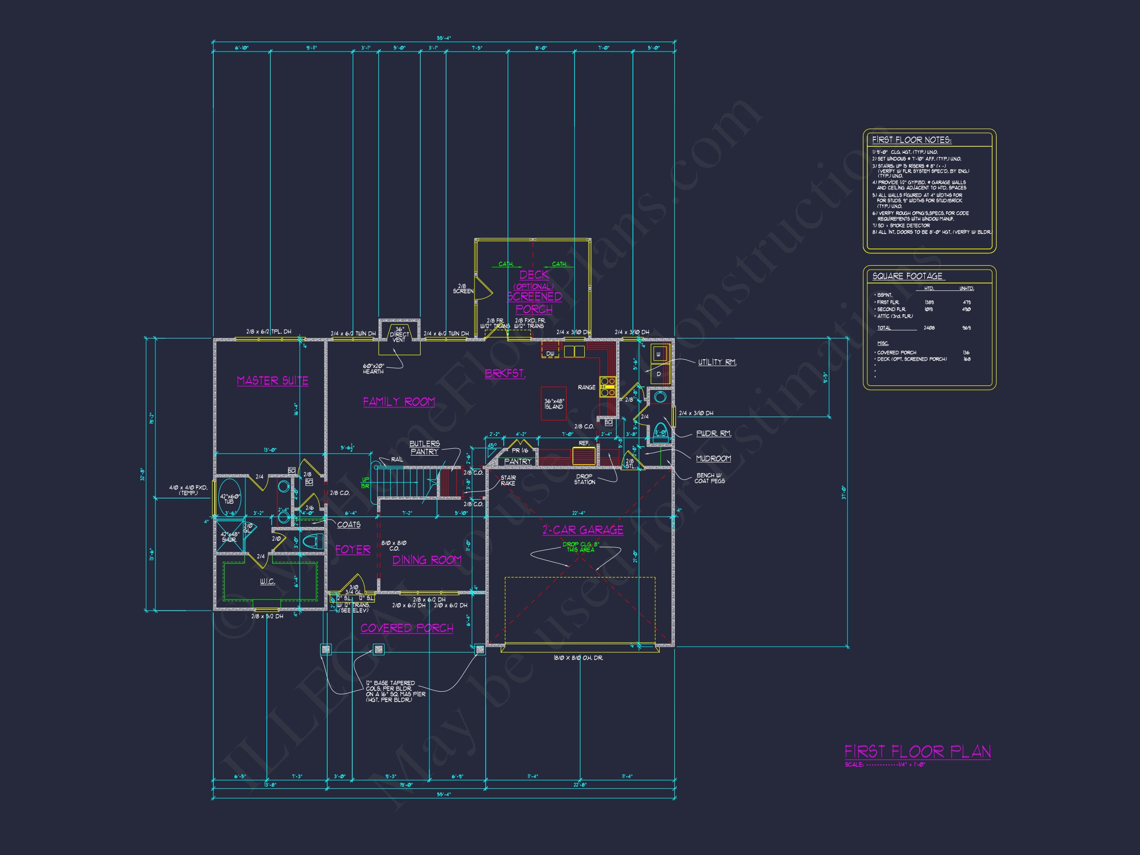 Custom house Plans with Floor Plan Designs and CAD Details