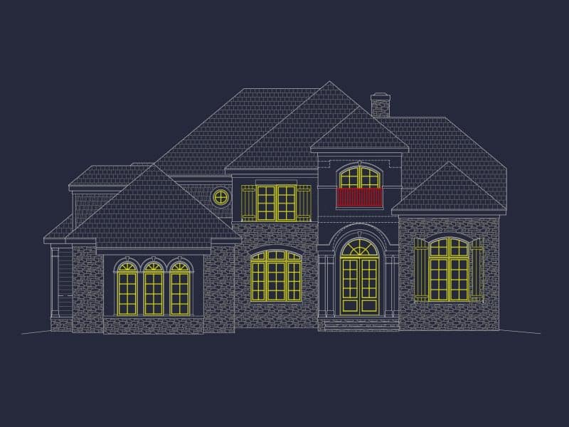 Custom house Plans with Modern Blueprint CAD Architecture