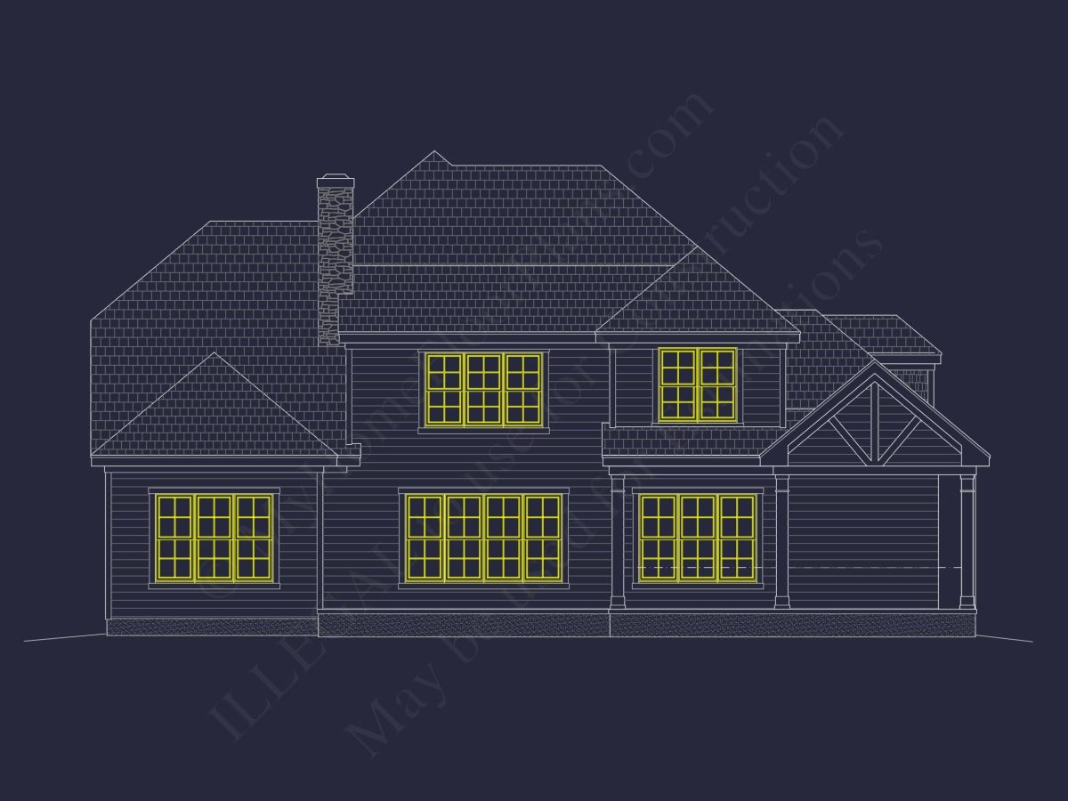 Custom house Plans with Modern Blueprint CAD Architecture