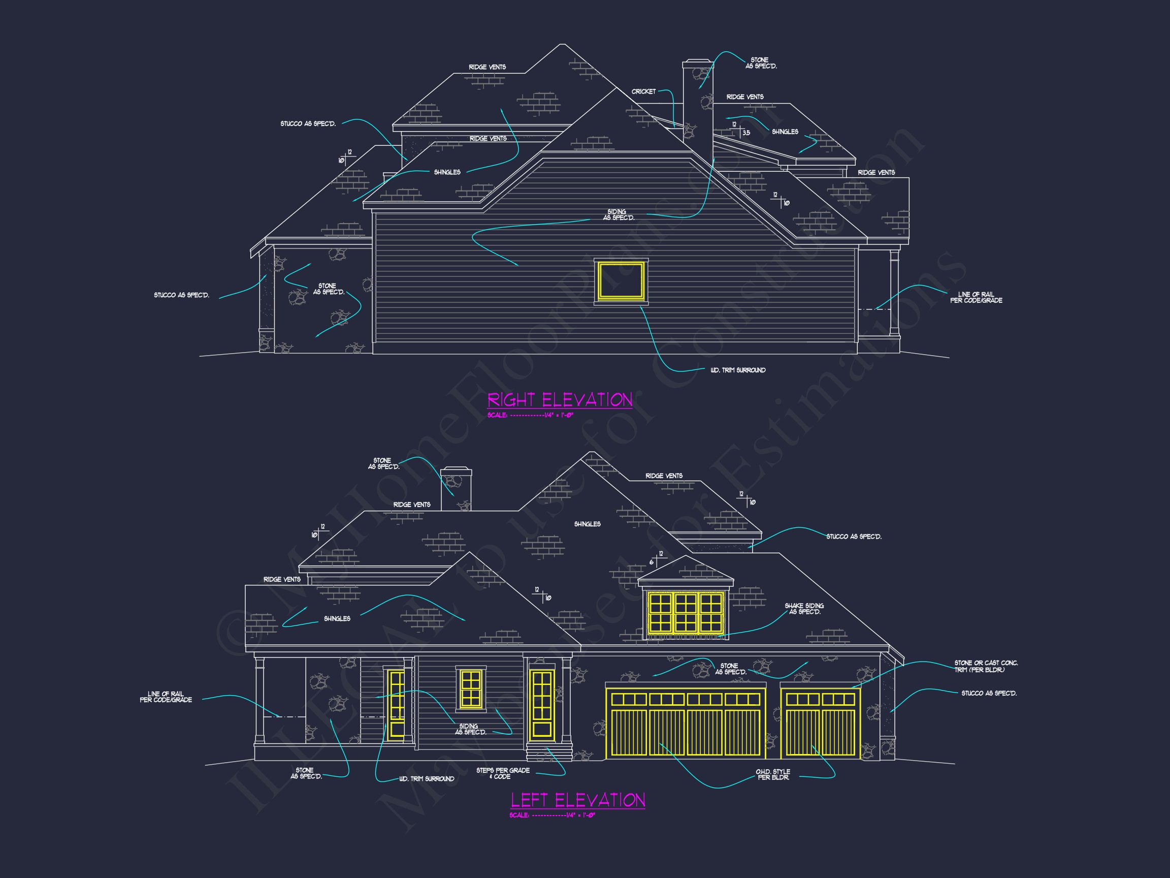 Custom house Plans with Modern Blueprint CAD Architecture