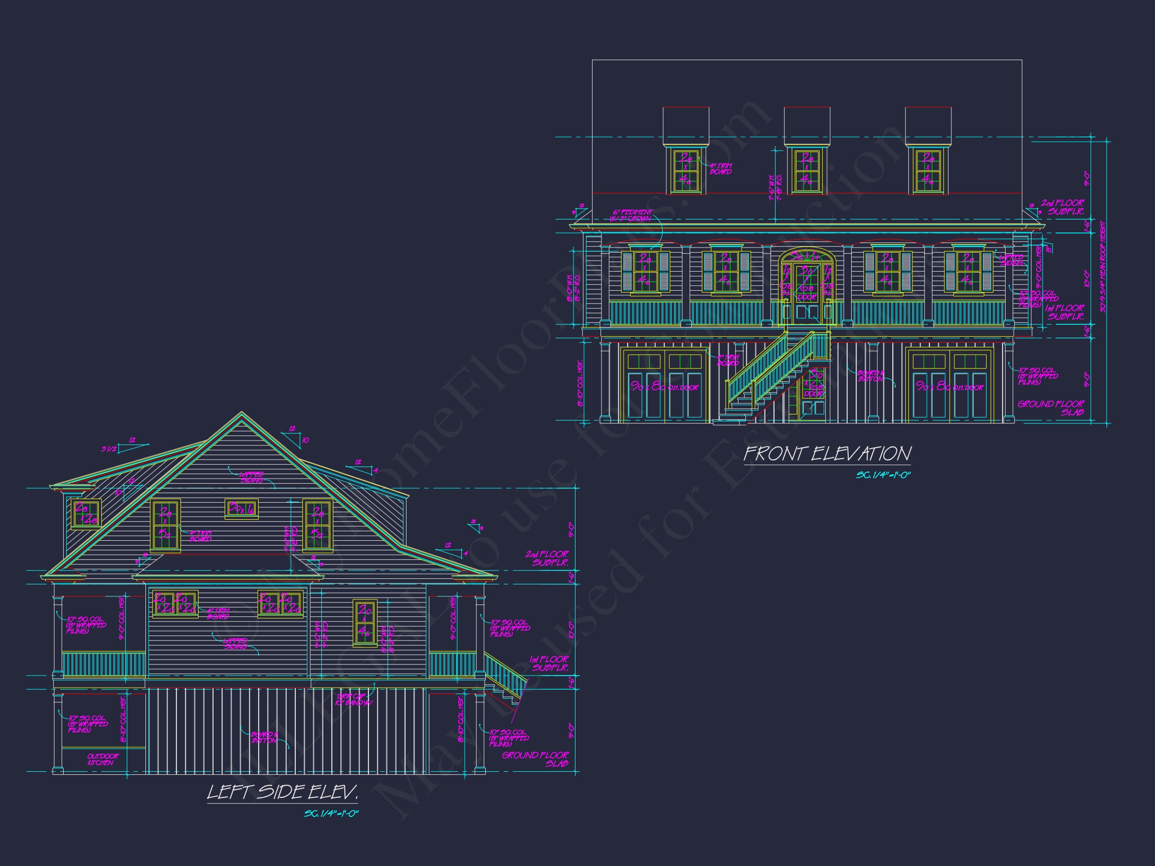 Custom Southern Home Plan with Floor Plans and CAD Designs