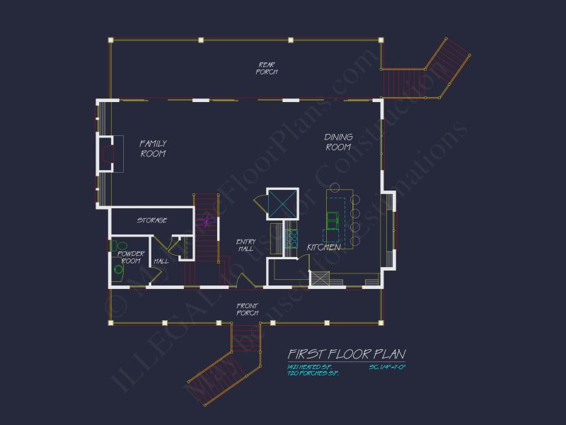 Custom Southern house Plan with Floor Plans and CAD Designs