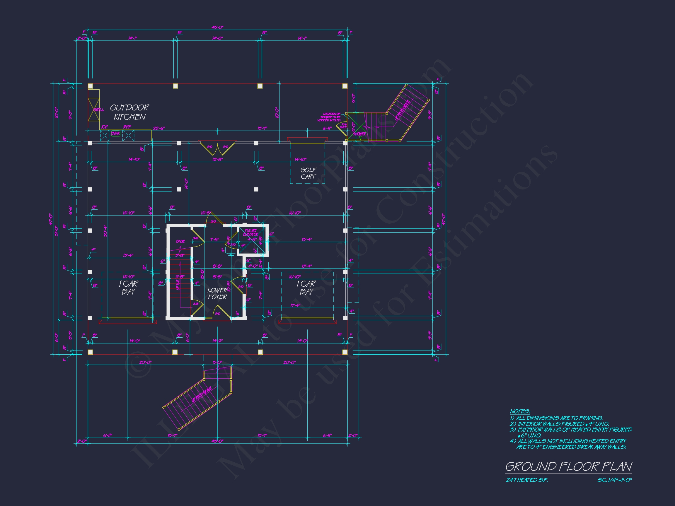 Custom Southern Home Plan with Floor Plans and CAD Designs