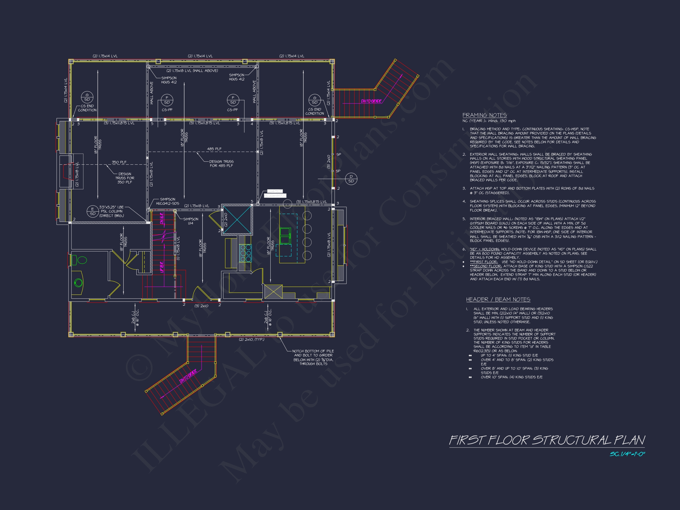 Custom Southern Home Plan with Floor Plans and CAD Designs