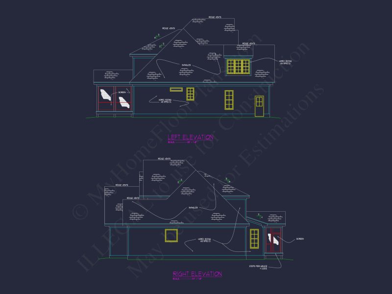 Customizable Craftsman house Plan with 2-Story Floor Blueprint