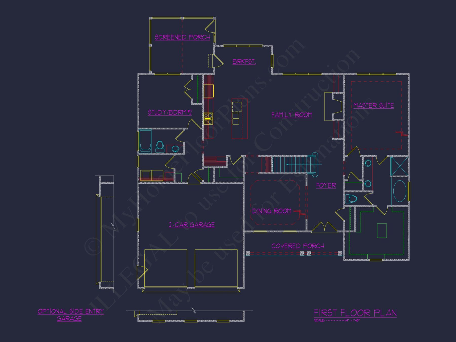Customizable Craftsman house Plan with 2-Story Floor Blueprint