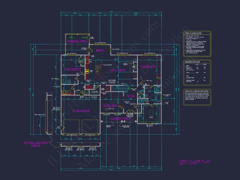 Customizable Craftsman house Plan with 2-Story Floor Blueprint