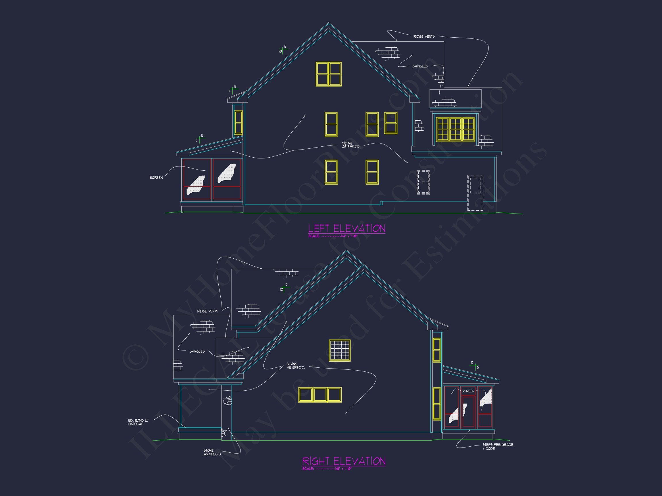 Customizable Home Blueprint with CAD Designs and Open Floor Plans