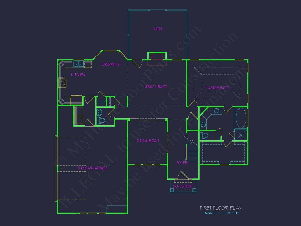 Customizable house Floor Plan: CAD Designs for All Builders