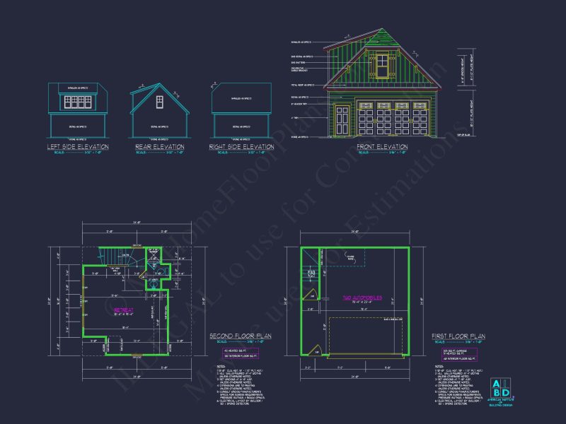 Customizable house Plan with 2 Floors & Colonial Farmhouse Design