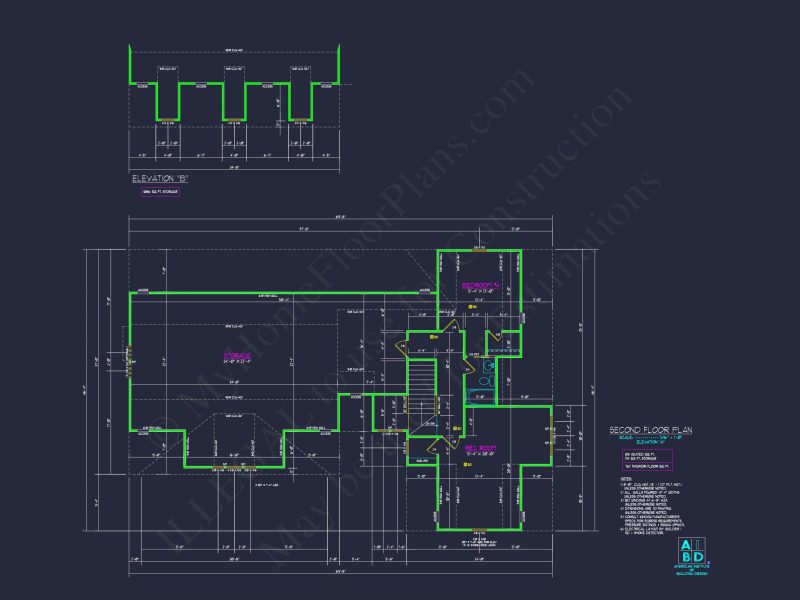 Customizable house Plan with 2 Floors & Colonial Farmhouse Design