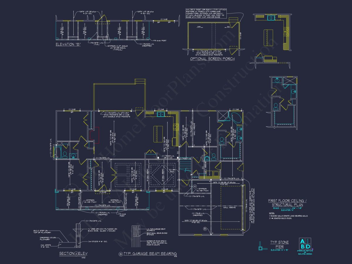 Customizable house Plan with 2 Floors & Colonial Farmhouse Design