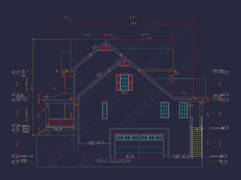 Customizable house Plan with 3 Bedrooms, Basement & CAD Designs