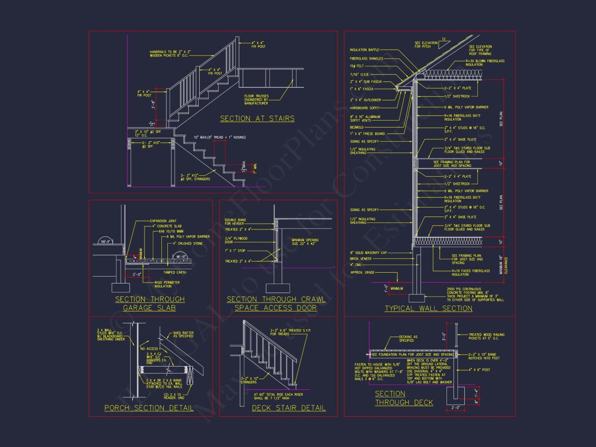 Customizable house Plan with 3 Bedrooms, Basement & CAD Designs