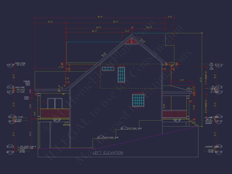 Customizable house Plan with 3 Bedrooms, Basement & CAD Designs