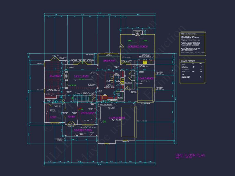 Customizable house Plan with 4 Beds, 2.5 Floors, CAD Blueprint