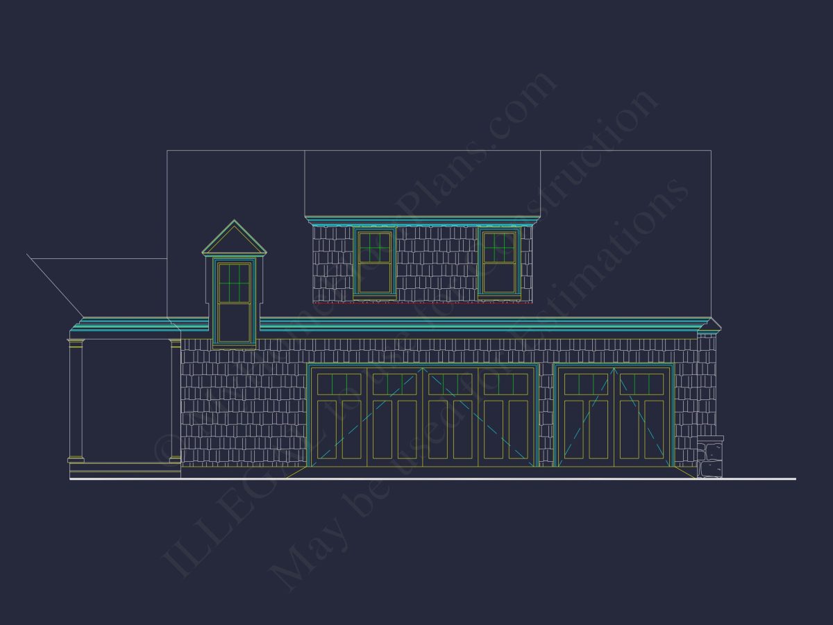 Customizable house Plan with 7 Bedrooms and Unique Garage Design
