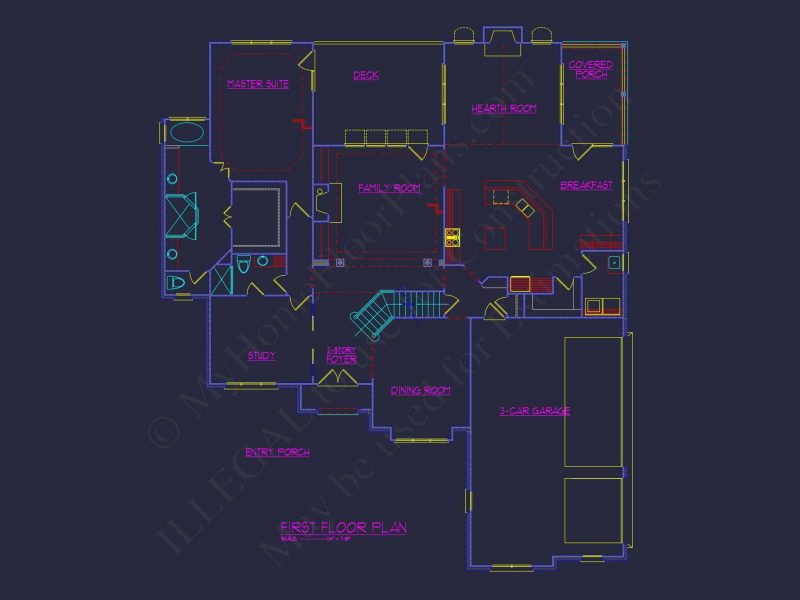 Customizable house Plan with CAD Blueprint, Architecture Designs