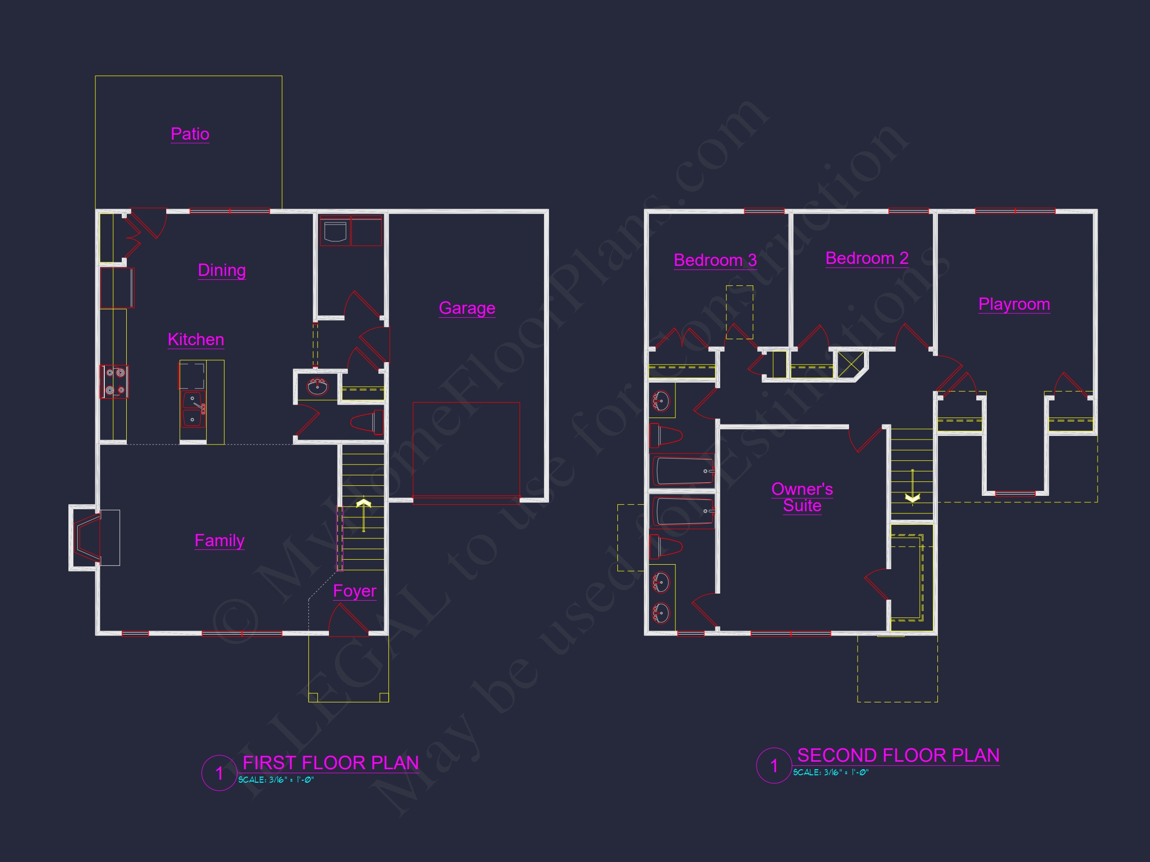 Customizable Home Plan with Detailed CAD Designs and Floor Blueprint