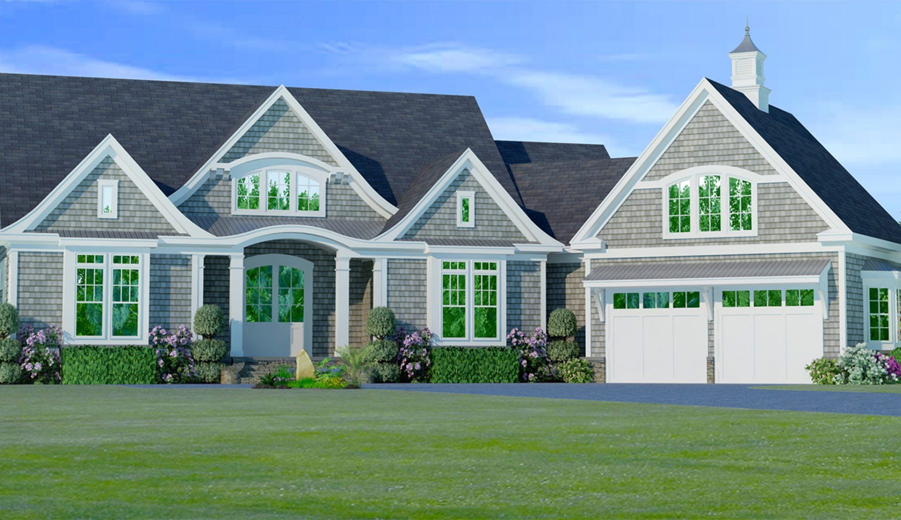 Customizable house Plan with Open Floor Plan & Angled Garage