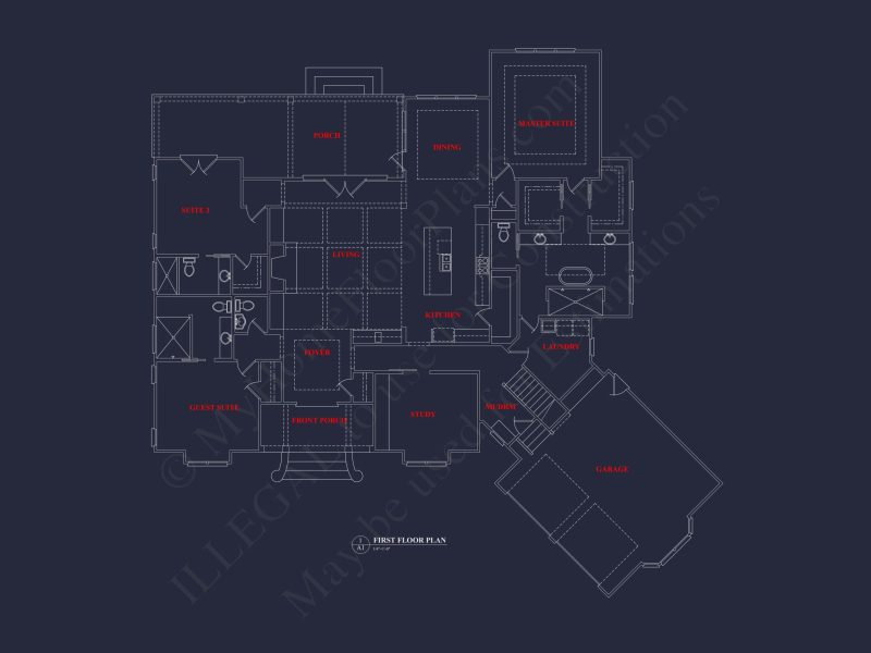 Customizable house Plan with Open Floor Plan & Angled Garage