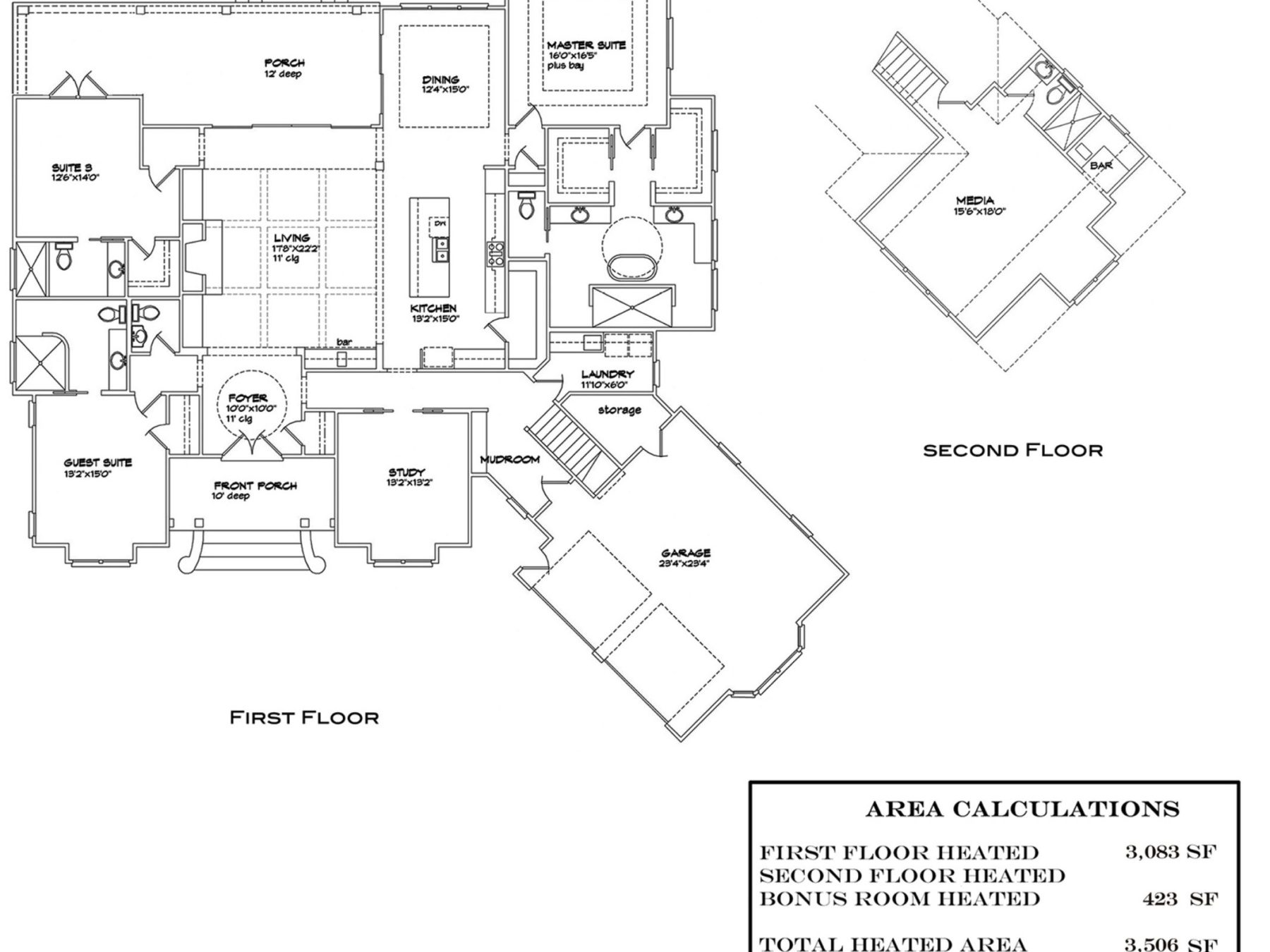Customizable house Plan with Open Floor Plan & Angled Garage