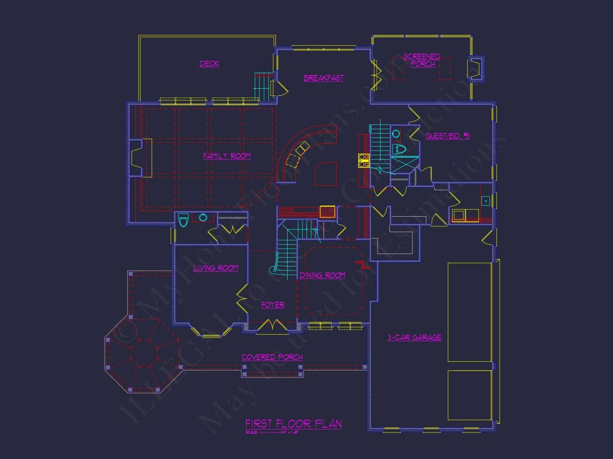 Customizable house Plan with Stunning Architecture and CAD Designs