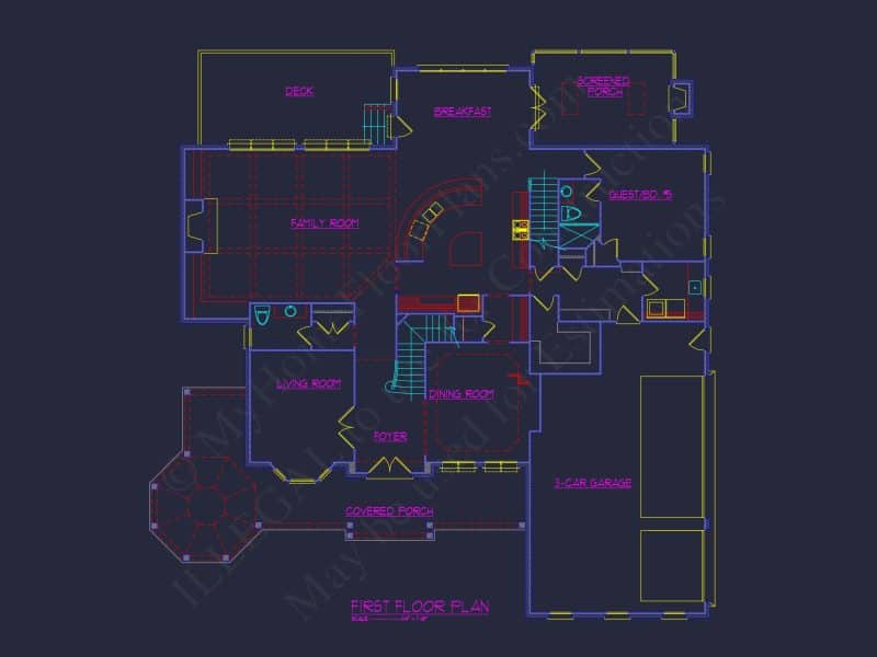 Customizable house Plan with Stunning Architecture and CAD Designs