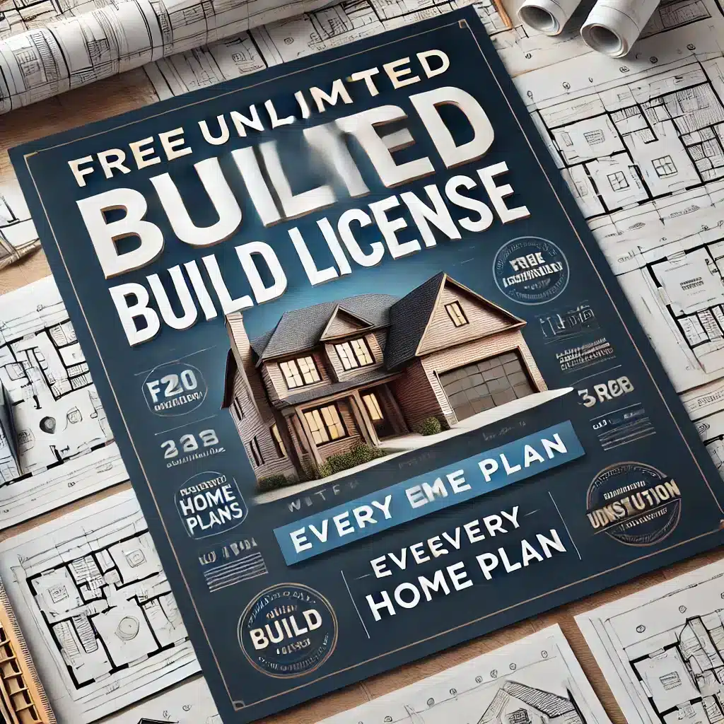 Free Unlimited Build License with Every House Plan